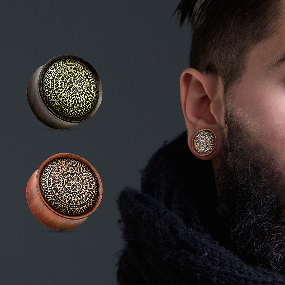 Plugs no koka ar režģa rakstu