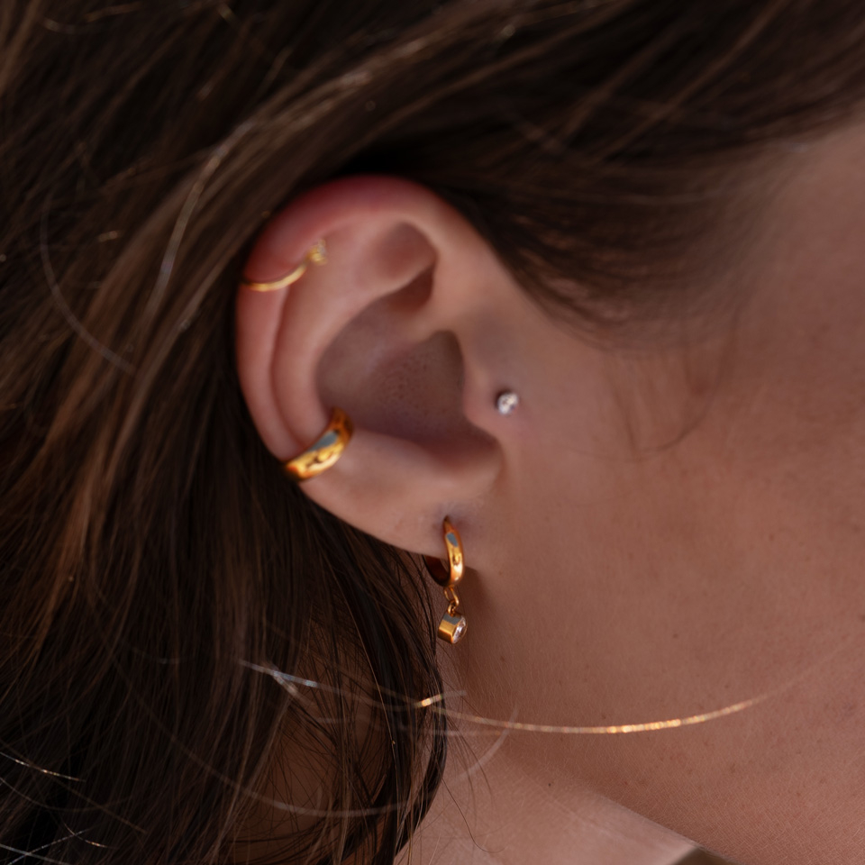 Pīrsingu gredzens no titāna ar lāsītes piekariņu