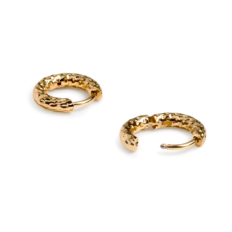 Teksturētu huggie auskaru pāris