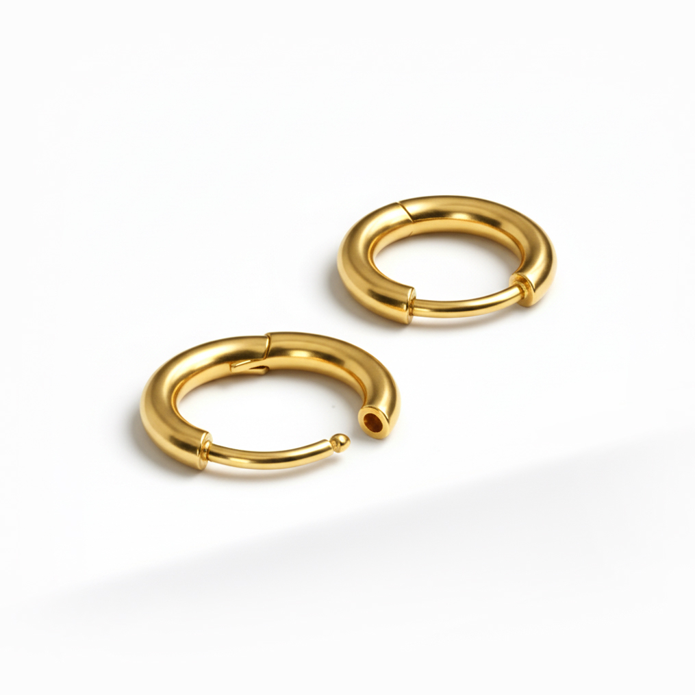 Titāna huggie pīrsingu gredzenu pāris