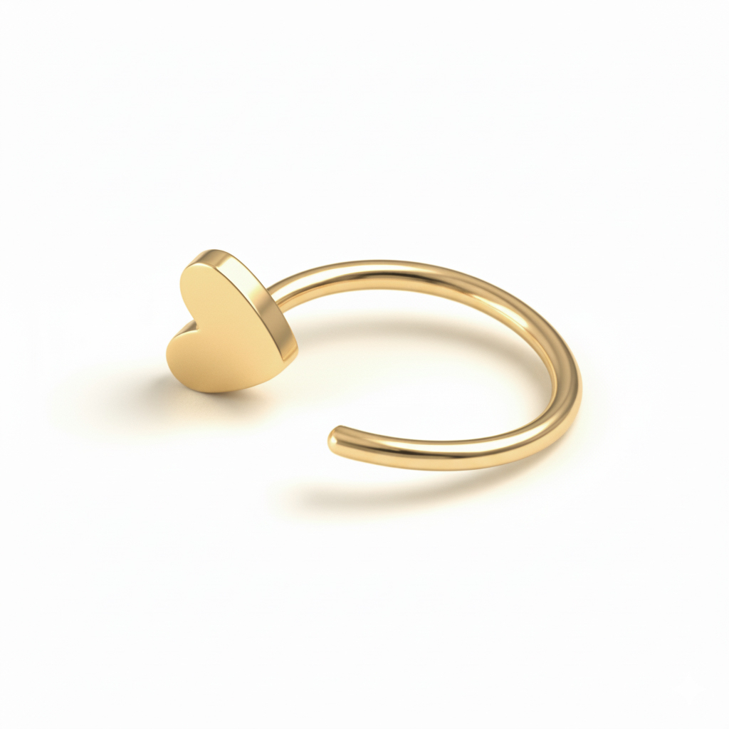 Atvērts titāna gredzens ar sirdi