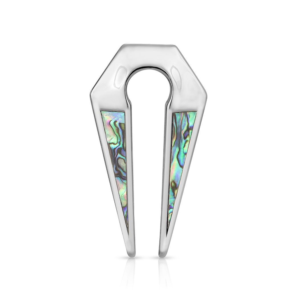 Strečinga auskars no ķirurģiskā tērauda ar pērļgliemeni