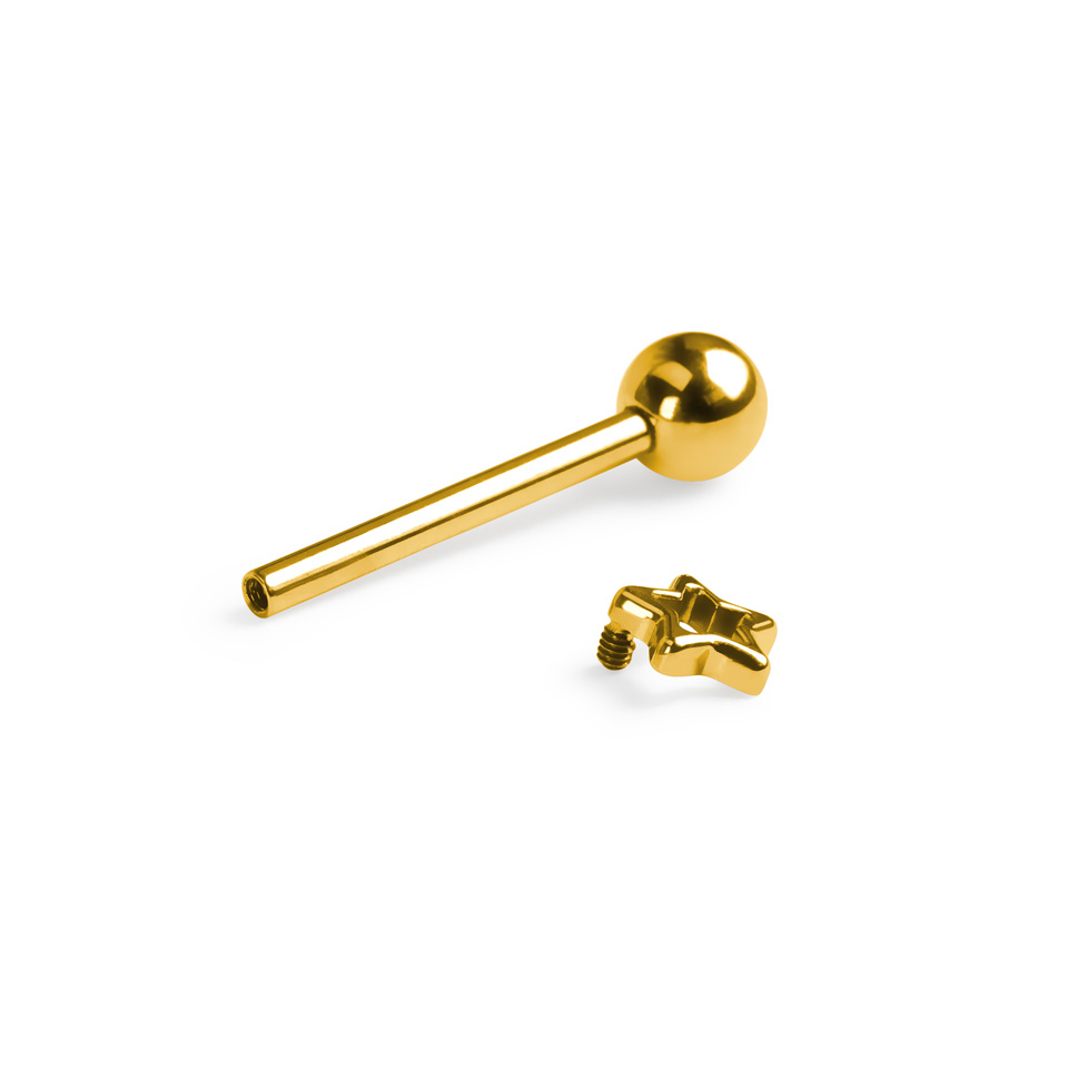 Mēles stienītis no titāna ar zvaigzni